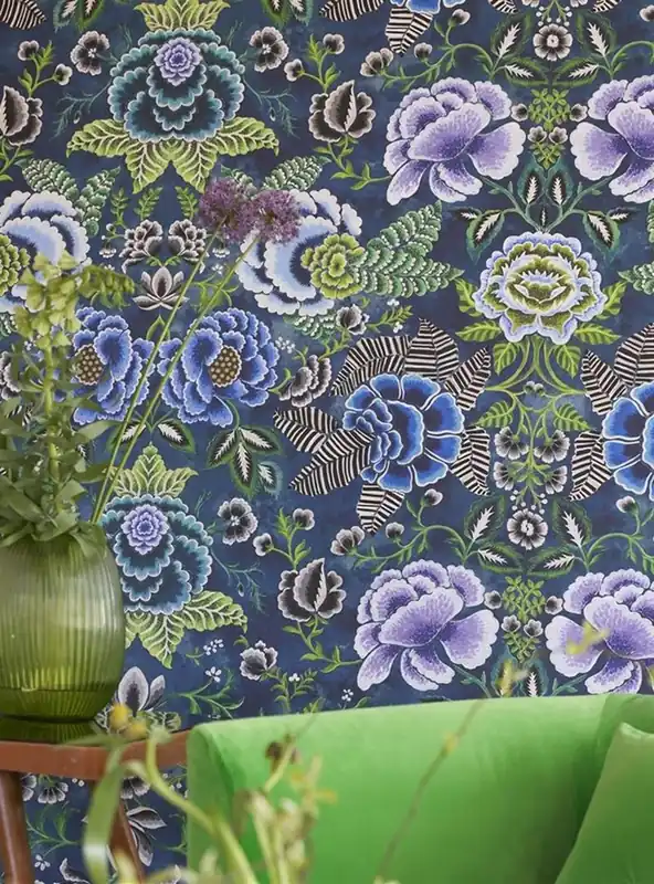 Extra rabatt Designers Guild Tapet Rose de Damas, Indigo