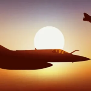 Avion de chasse - Coucher de soleil Säker betalning