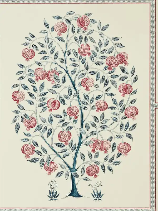 Sanderson - Anaar Tree Annato/Blueber Caspian Wallpapers Erbjudande