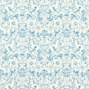 Zoffany - Pompadour Print Indigo Cotswolds Manor Wallpaper Begränsat erbjudande