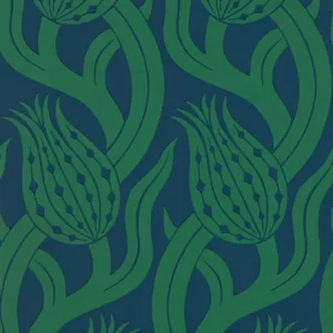 Zoffany - Persian Tulip Poison Kensington Walk Wallpaper Trygg betalning