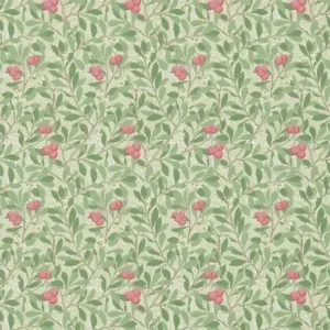 Bästa pris Morris & Co - Arbutus Olive/Pink Morris and Friends Wallpa